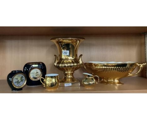4 PIECES OF GILDED LUSTER WARE INCL; ROYAL WORCESTER &amp; 2 PIECES OF CHOKIN ART WARE
