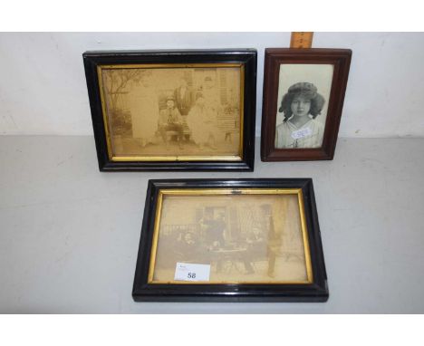 Group of three framed vintage photographs