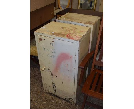 A pair of vintage metal cabinets