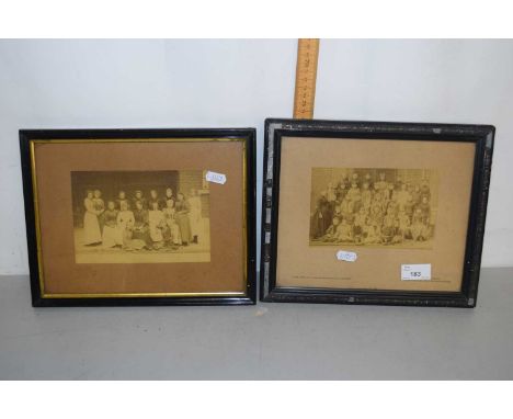A pair of vintage Belgian photographs of school children and young ladies