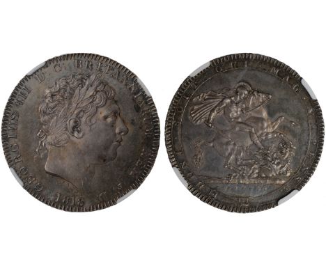 British Coins, George III, crown, 1818, LIX, laur. head r., rev. St. George and dragon (S.3787; ESC.214; Bull 2009), certifie