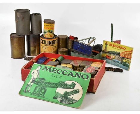 MECCANO; a large quantity of assorted pieces, also an instruction manual.