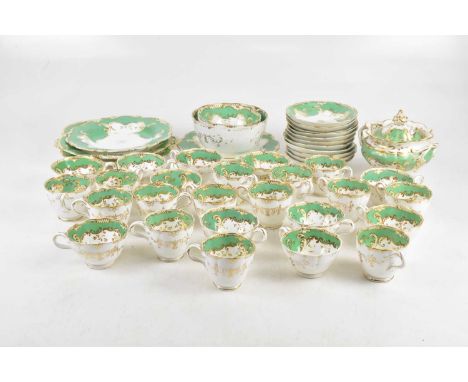 A Rockingham style part tea service including cups, saucers, serving trays, plates, etc (qty).Condition Report: Useagw marks,