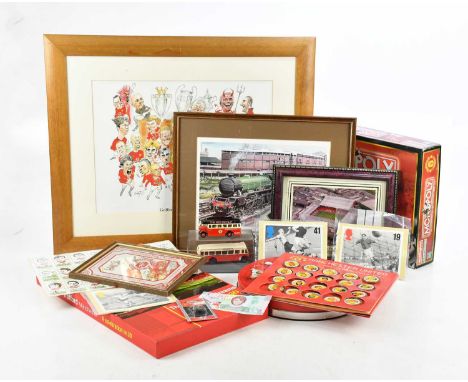 † MANCHESTER UNITED; an extensive collection of Manchester United related books, memorabilia and pictures, to include Manches