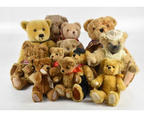 A collection of vintage plush bears including a Hermann growling example, a Marmaduke Museum Bear, etc (qty).