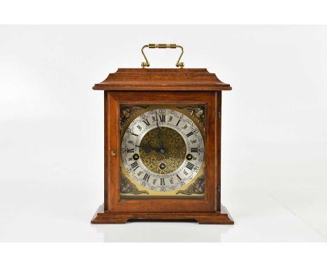 FRANZ HERMLE; a modern German mantel clock, the dial set with Arabic and Roman numerals, height 28cm.Condition Report: No key