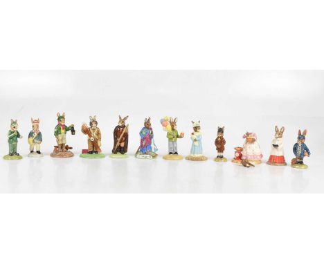 ROYAL DOULTON; twelve Bunnykins figures including 'Choir Singer', 'Little John', 'Paperboy', etc (12).Condition Report: No bo