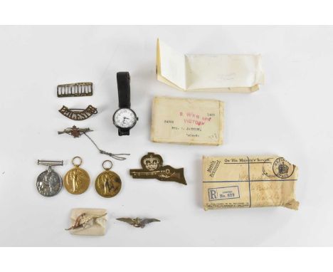 Two WWI medals, A War Medal and a Victory Medal, awarded to Private T Jackson Leicestershire Regiment, with certificate and p