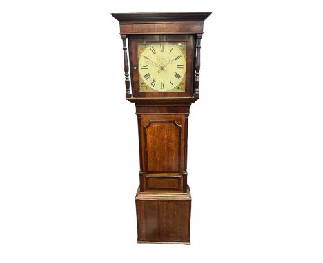 THOMAS ROBINSON, KENDAL; an early 19th century thirty hour longcase clock, the painted dial set with Roman numerals and flora