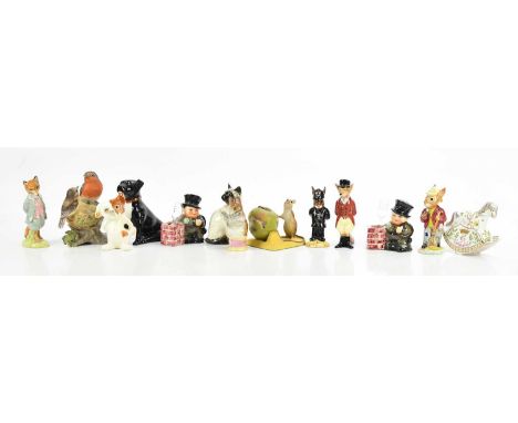 ROYAL CROWN DERBY; an animal form paperweight, 'Rocking Horse', numbered 94/500, Beatrix Potter figures including 'The Tailor