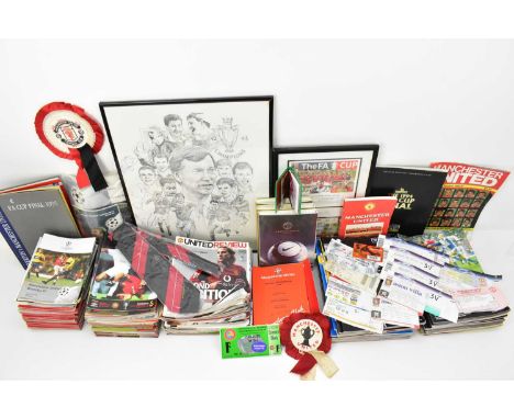 MANCHESTER UNITED; a collection of memorabilia relating to the club, including football programmes (some international), book