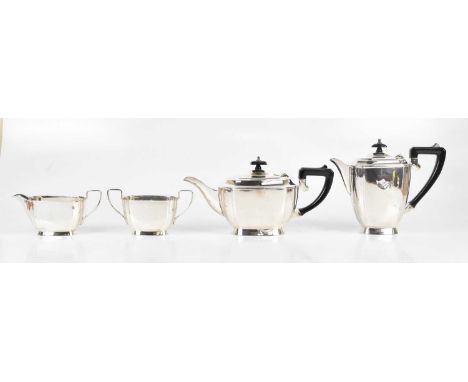 ELKINGTON &amp; CO; a silver plated four piece tea service.