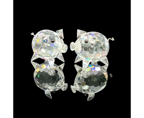 Part of the Barnyard Friends and The Peaceful Countryside collection. 2 clear crystal piglets with black eyes and silver-tone