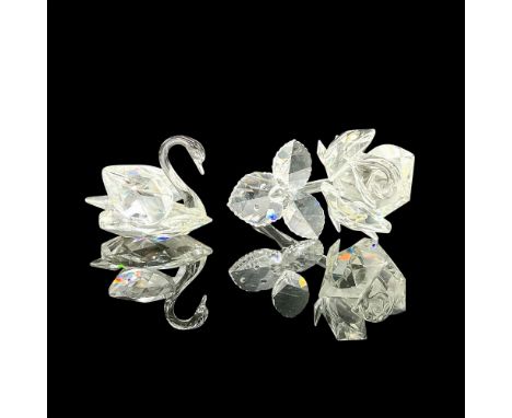 Includes medium Swan from the Beauties Of The Lake collection, and Rose from the Exquisite Accents collection. Swarovski mark