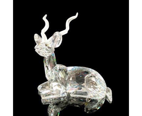 From the SCS Inspiration Africa collection. Faceted crystal figurine modeled as the kudu deer with twisted frosted antlers an