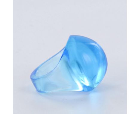 Size 7.25 domed ring. Signed Lalique in script on the band. Manufacturer: LaliqueCountry of Origin: FranceProvenance: Collect