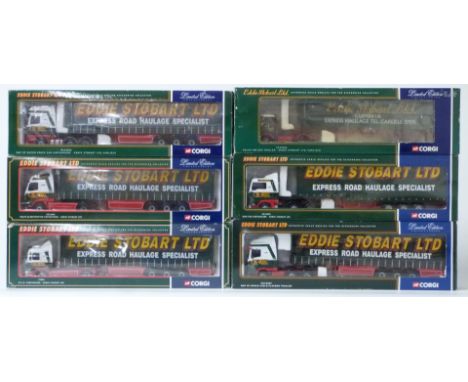 Six Corgi Eddie Stobart 1:50 scale limited edition diecast model lorries CC13207, CC13401, CC13101, CC13201, CC12401 and 7580