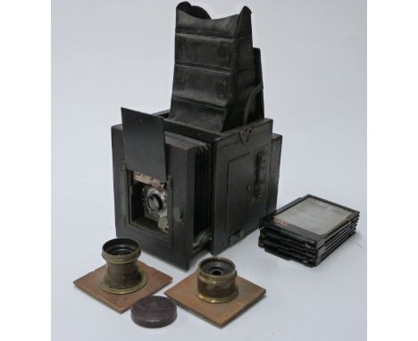 Newman &amp; Guardia reflex camera with Zeiss Protarlinse VII 24cm lens, together with a J.Lancaster &amp; Sons lens and furt