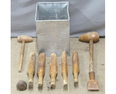 Leadworking tools in a vintage Wall's ice cream container