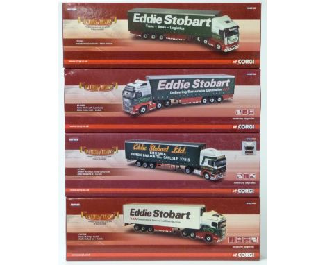 Four Corgi Hauliers of Renown Eddie Stobart 1:50 scale limited edition diecast model lorries, two CC15002, CC14030, CC15403 a