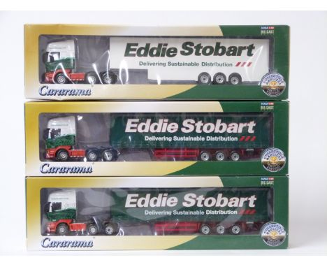 Three Oxford Diecasts Cararama Collectible Hauliers 1:50 scale limited edition diecast model Eddie Stobart lorries, all in or