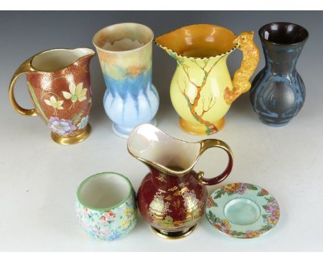 Shelley Melody sucrier, Crown Devon and Burleigh lustre ware etc&nbsp;