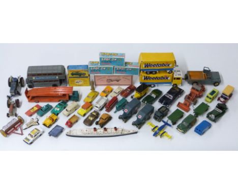 Forty-five Matchbox, Corgi, Dinky, Tri-ang Spot-On, Langley and similar diecast model vehicles including Models of Yesteryear