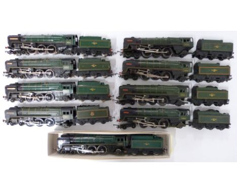 Nine Tri-ang, Hornby and similar 00 gauge model railway BR 4-6-2 Britannia locomotives.&nbsp;