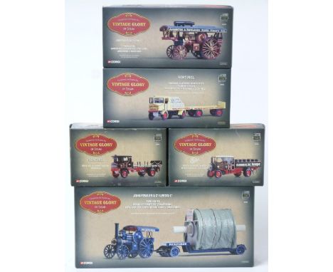 Five Corgi Vintage Glory of Steam 1:50 scale limited edition diecast model vehicles Pickfords John Fowler & Co (Leeds) Ltd Fo