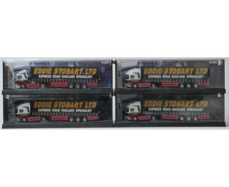 Four Corgi Modern Trucks Eddie Stobart 1:50 scale limited edition diecast model lorries, three ERF Curtainside 75201 and one 