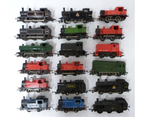Eighteen Tri-ang, Hornby and similar 00 gauge model railway locomotives including Dock Shunter, BR etc.&nbsp;