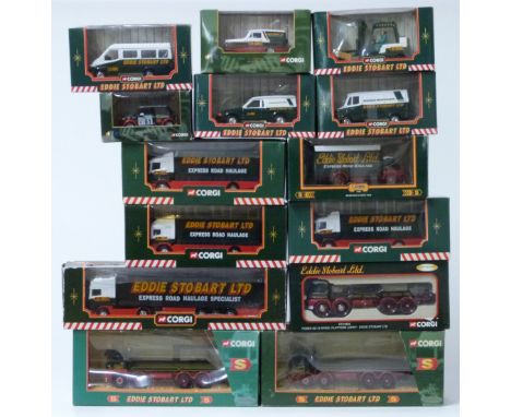 Fourteen Corgi&nbsp;and Corgi Classics Eddie Stobart diecast model lorries including Guy Invincible 8 Wheel Platform Lorry 29