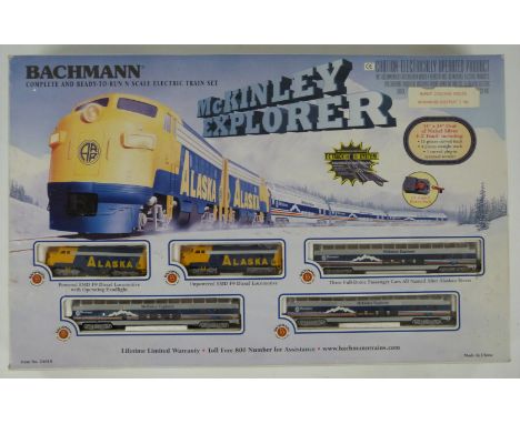 Bachmann N gauge model railway McKinley Explorer train set, 24010, in original display box.&nbsp;