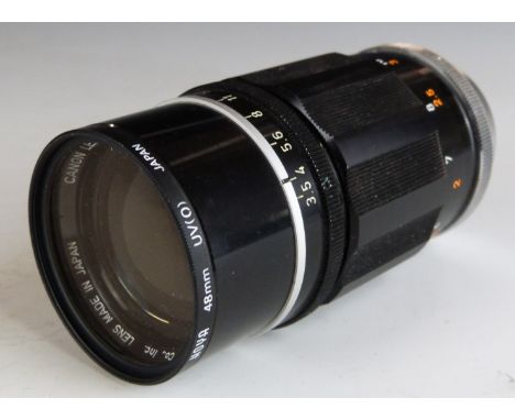 Canon 135mm 1:3.5 camera lens with Leica type screw mount