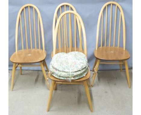 Four Ercol light elm hoop/ stick backed chairs&nbsp;