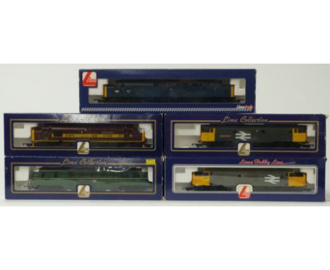 Five Lima 00 gauge model railway diesel locomotives Mary Queen of Scots L204975, GWR Railcar L205267, Railfreight L204979, AM