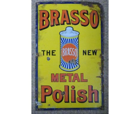 At Auction: Brasso Metal Polish retro style advertising sign