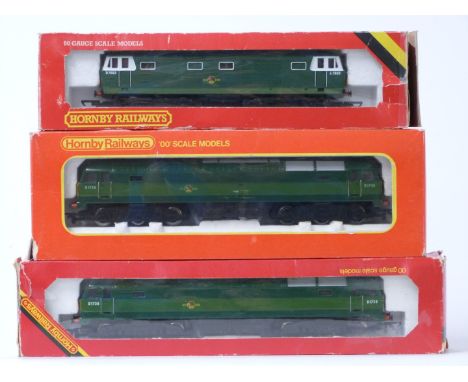 Three Hornby 00 gauge model railway BR diesel locomotives Brush Type 4 R.060 and R.863 and Class 29 R.080, all in original bo