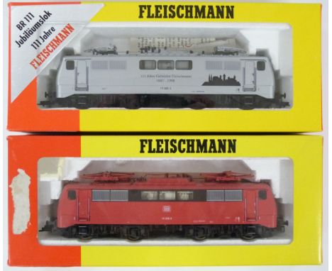 Two Fleischmann 00 gauge Electric Bo-Bo model railway locomotives, 984347 and 4347, in original boxes