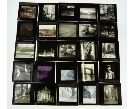 Glass plate colour and black and white photographic slides including C.Pratchett, High Wycombe camera club, many Lake Distric