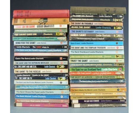 Leslie Charteris collection of Saint books published Pan or Hodder, mostly 60s/70s paperbacks + hardback editions of Meet The