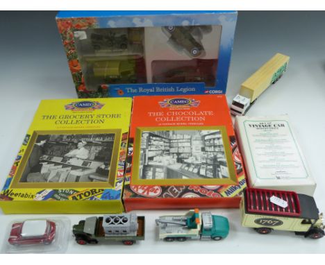 Corgi and other diecast model vehicles to include Corgi Royal British Legion WW1 set CSVR 01004, Matchbox, Lledo etc