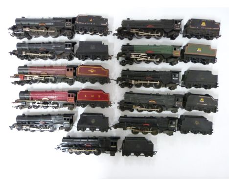 Eleven Tri-ang and similar 00 gauge model railway LMS and BR Princess Class locomotives.&nbsp;