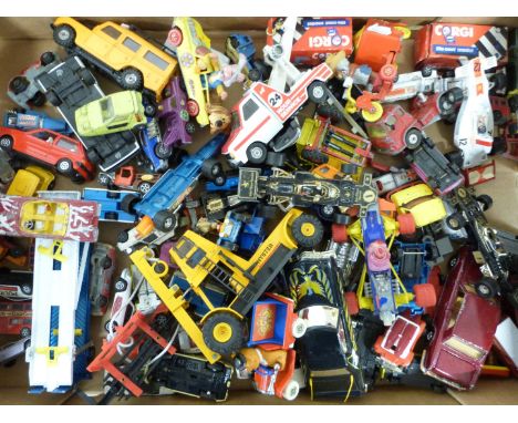 Over sixty Corgi and Corgi Junior diecast model vehicles including John Player Special F1, Intercity Mini Bus, Dick Dastardly