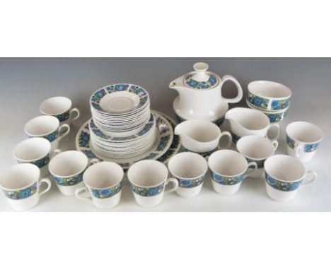 Ridgway retro /mid century modern 12 place setting tea service decorated in the Amanda pattern&nbsp;