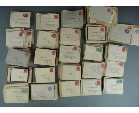 A large quantity of King Edward VI 1/2d and 1d stamps on envelopes and others. Also early France and Canada covers including 