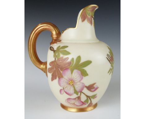 Royal Worcester blush ivory flat back jug, H13cm