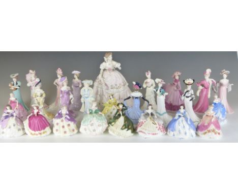 Royal Worcester The Fairest Rose figurine and approximately twenty six Coalport figurines&nbsp;