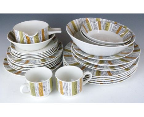 A large collection of Midwinter dinner and tea service decorated in the Sienna pattern&nbsp;