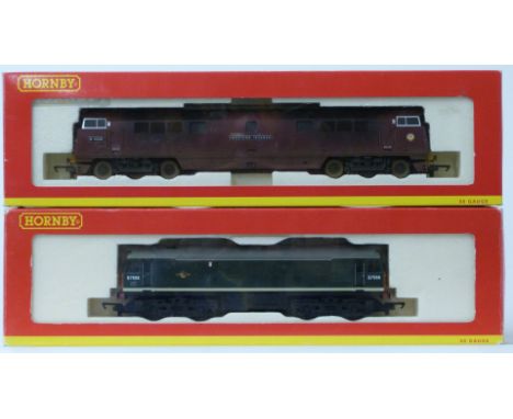 Two Hornby 00 gauge model railway BR diesel locomotives Class 52 D1009 Weathered R.2475 and D7596, both in original boxes.&nb
